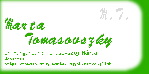 marta tomasovszky business card